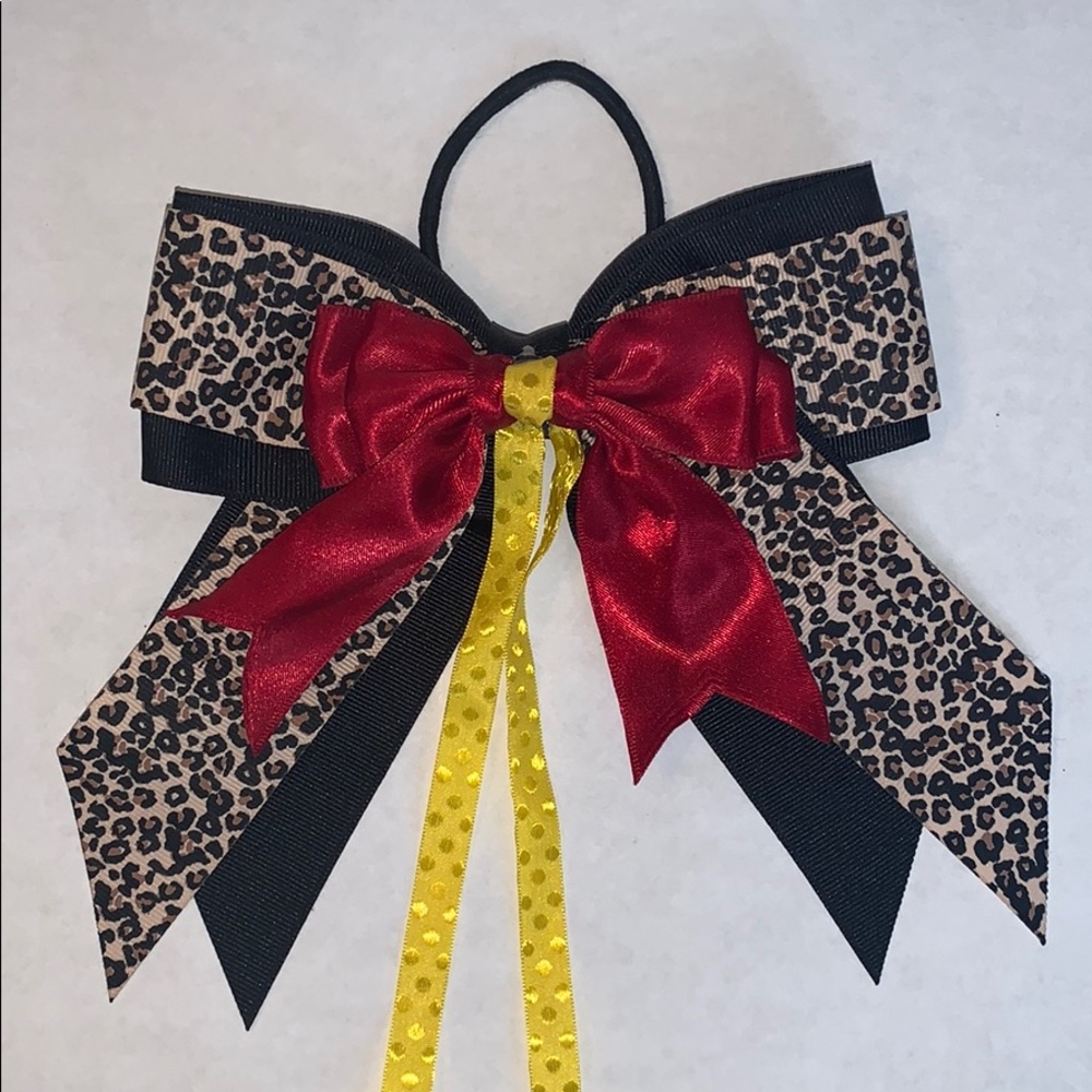 Leopard Print Cheerleading Bow